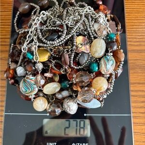 Bundle of 5 Multi-Color Beaded Women’s Necklace - Mixed Earth Tones